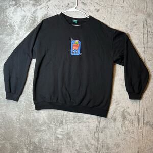 Frog Napkin Friend Crew Neck Sweatshirt size Men's‎ Size Large Black